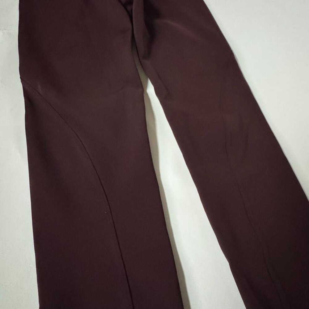 Y-3 Womens M Full Length Leggings Adidas Burgundy Wine Yohji Yamamoto Athletic - Picture 6 of 9